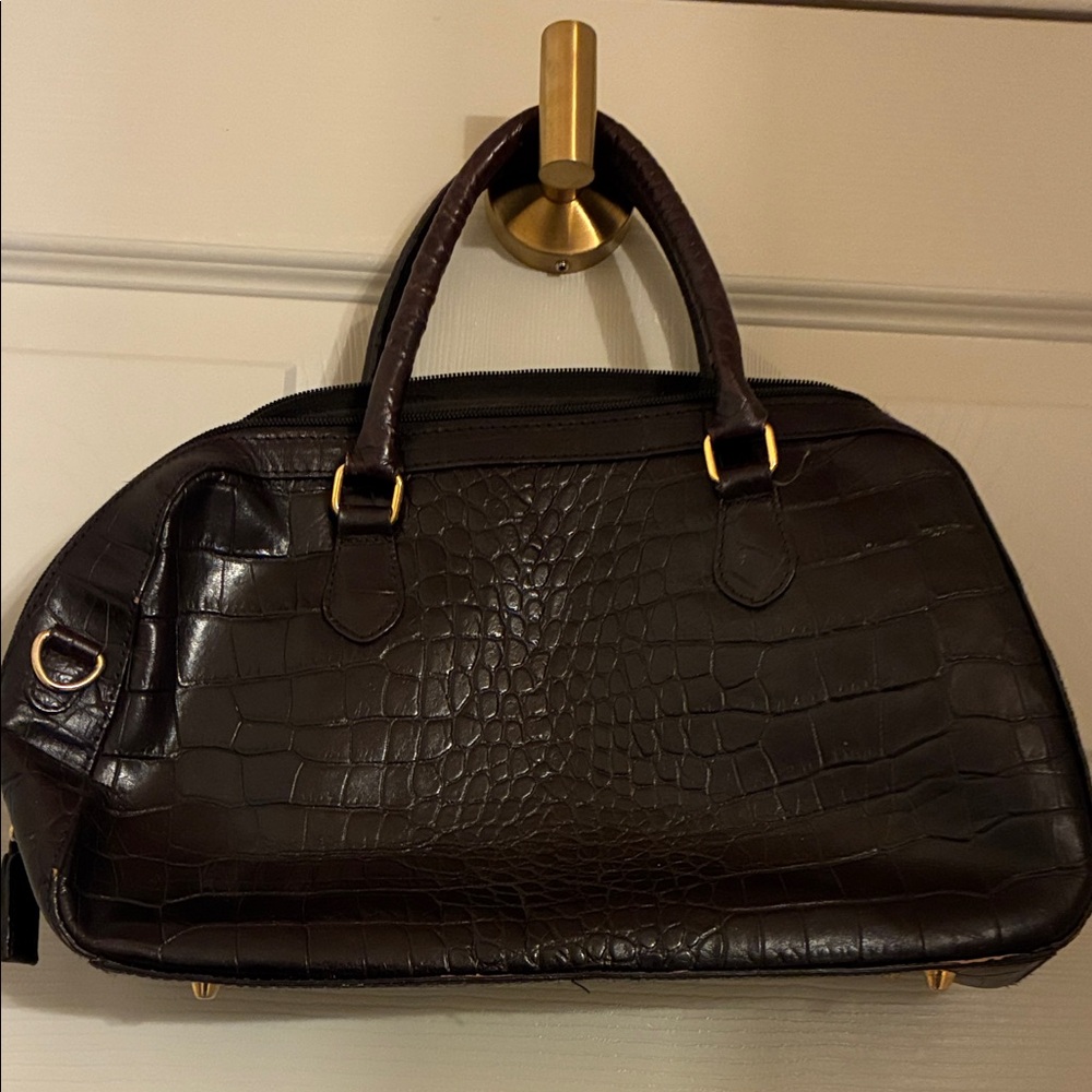 Preston‎ & York Dark Brown Crocodile Satchel